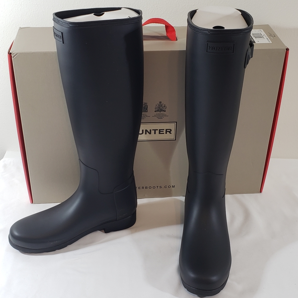 Hunter Original Refined Wide Calf Rain Boots Black